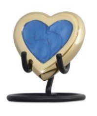 Loving Heart Blue Brass Keepsake 5 Cu In