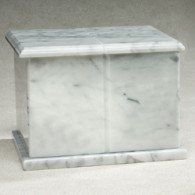 Rectangle Evermore White Marble Rectangle Cremation Urn 420 Cubic Inches