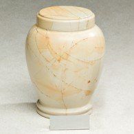 Zhou Teak Wood Marble Adult Cremation Urn 220 Cu In