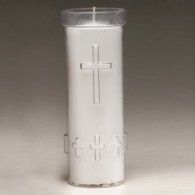 Remembrance Candle Replacement Pack Embossed Cross