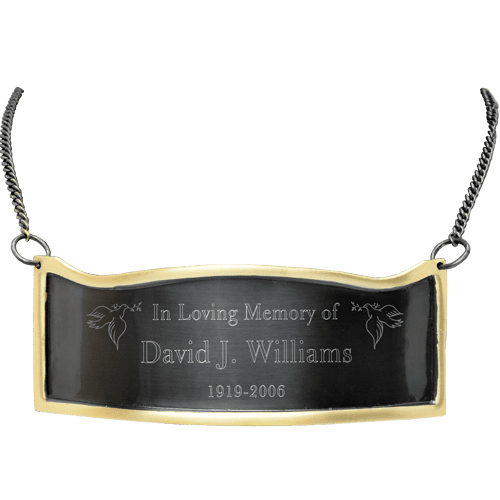 Engraved Memorial Plaque Contoured Slate and Brass