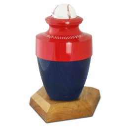 Orange And Black Baseball Urn