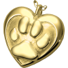 Double Heart Paw Print Keepsake