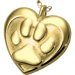 Double Heart Paw Print Keepsake