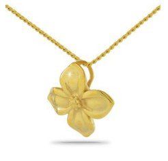 Simple Flower Gold Keepsake Pendent