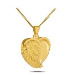 Leaf Heart Gold Steel Pendent