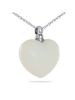 33471 White Glass Heart Necklace Keepsake Multi Colors