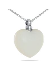 White Glass Heart Necklace Keepsake Multi Colors