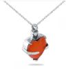 Orange Crystal Heart Steel Keepsake