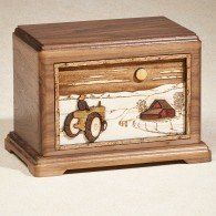 Heading Home Cremations Urn in Walnut  200 Cu In