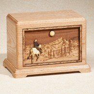 Horseback: Adult Cremation Urn in Maple 200 Cu In