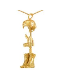 Gold Battlecross Pendant keepsake Urn