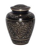 Etched Ebony Adult Cremation Urn 200  Cu In