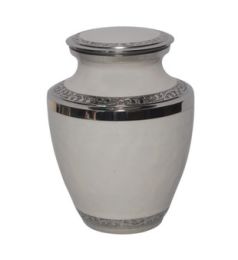 Mother Of Pearl Silver Keepsake Cremation Urn