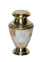 Mother Of Pearl Gold Keepsake Urn