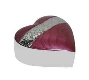 Mother Of Pearl Pink Heart Keepsake 3 Cu. In.