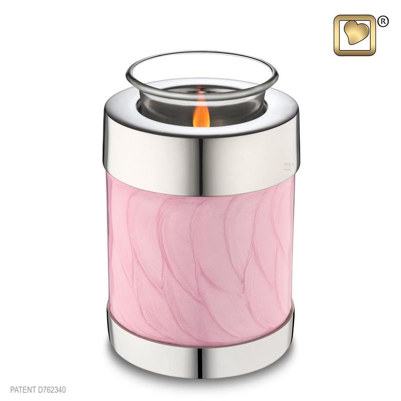 Tealight Pearl Pink Tealight Cremation Urn 18 cu.in.
