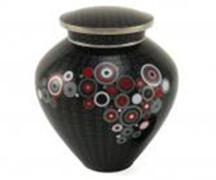 Black Cloisonne Adult 200 cu.in. Cremation Urn for Ashes