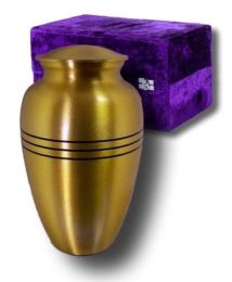 All Brass Cremation Urn w. Box Infant/child/Pet Size 43 cu.in.