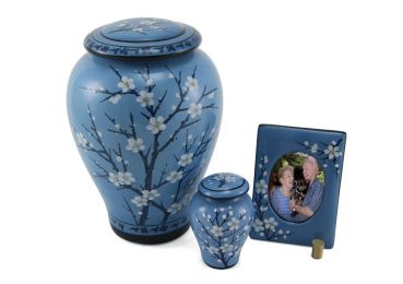 Blue 4 Piece Keepsake Set cremation Urns 10 cu.In. ea.