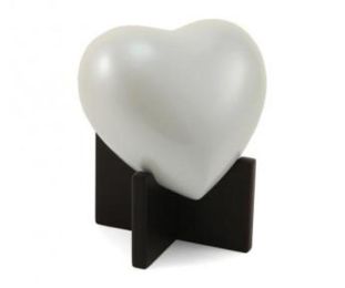 New Brass Pearl White Arielle Heart Cremation Urn Infant/Child/Pet 20 cu.in