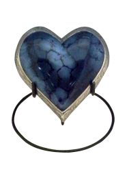 Grecian Blue Heart Cremation Urn for Ashes 3 cu. in.