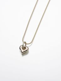 Sterling Silver Heart w. Loop Memorial Jewelry Pendant Cremation Urn