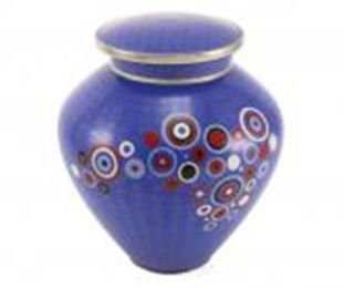 Blue Cloisonne Adult 200 cu.in. Funeral Cremation Urn fro Ashes