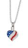 American Flag Heart Pendant/Necklace Cremation Urn for Ashes