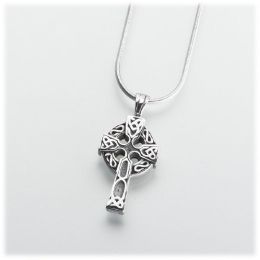 Sterling Silver Celtic Cross Memorial Jewelry Pendant Cremation Urn