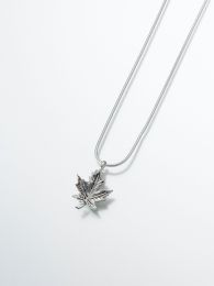 Sterling Silver Maple Leaf Memorial Jewelry Pendant Cremation Urn