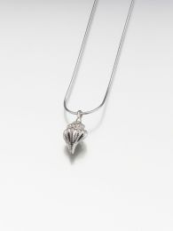 Sterling Silver Conch Shell Memorial Jewelry Pendant Cremation Urn