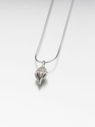 Sterling Silver Conch Shell Memorial Jewelry Pendant Cremation Urn