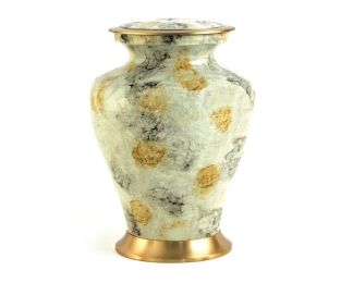 Glen Wood White Marble Adult Cremation Urn 200 cu in.