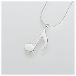 Sterling Silver Musical Note Memorial Jewelry Pendant Cremation Urn