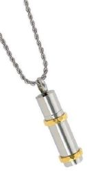 Two toned Pendant/Necklace Cremation Urn for Ashes