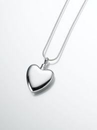 Sterling Silver Large Heart Memorial Jewelry Pendant Cremation Urn