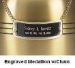 Personalized Brushed Brass Name-Plate Medallion for Adult Size Cremation Urns