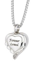 Stainless Steel Forever Loved Pendant/Necklace Cremation Urn