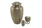 New Solid Brass Classic Platinum Cremation Urn 190 cu.in.