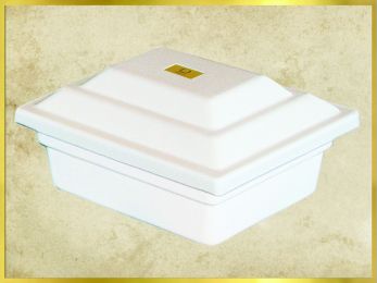 Ella Cremains Top Seal White Urn Vault