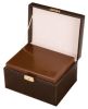 Chocolate Leather Memory Box/Urn 210 Cu In
