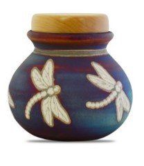 Dragonfly Raku Ceramic Keepsake 30 Cu In