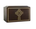 Solid Ash Celtic Cross Wood Urn 200 Cubic Inch