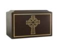 Solid Ash Celtic Cross Wood Urn 200 Cubic Inch