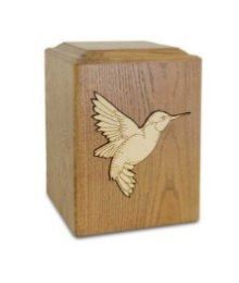 Golden Humming Bird Wooden Large Adult Urn 289 Cu In