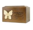 Golden Butterfly Wooden Urn  200 Cu In