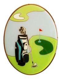 Cloisonne Golf Scene Applique