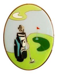 Cloisonne Golf Scene Applique