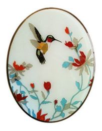 Cloisonne Hummingbird Applique Keepsake Urn